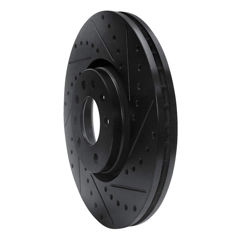 Cadillac BLS Brake Rotor (1) - Front Right - R1 Concepts - Drilled & Slotted - Black - `03-`11